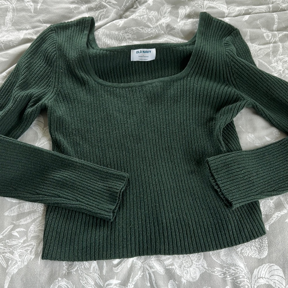 Old Navy Green Square Neck Sweater - Size Large
